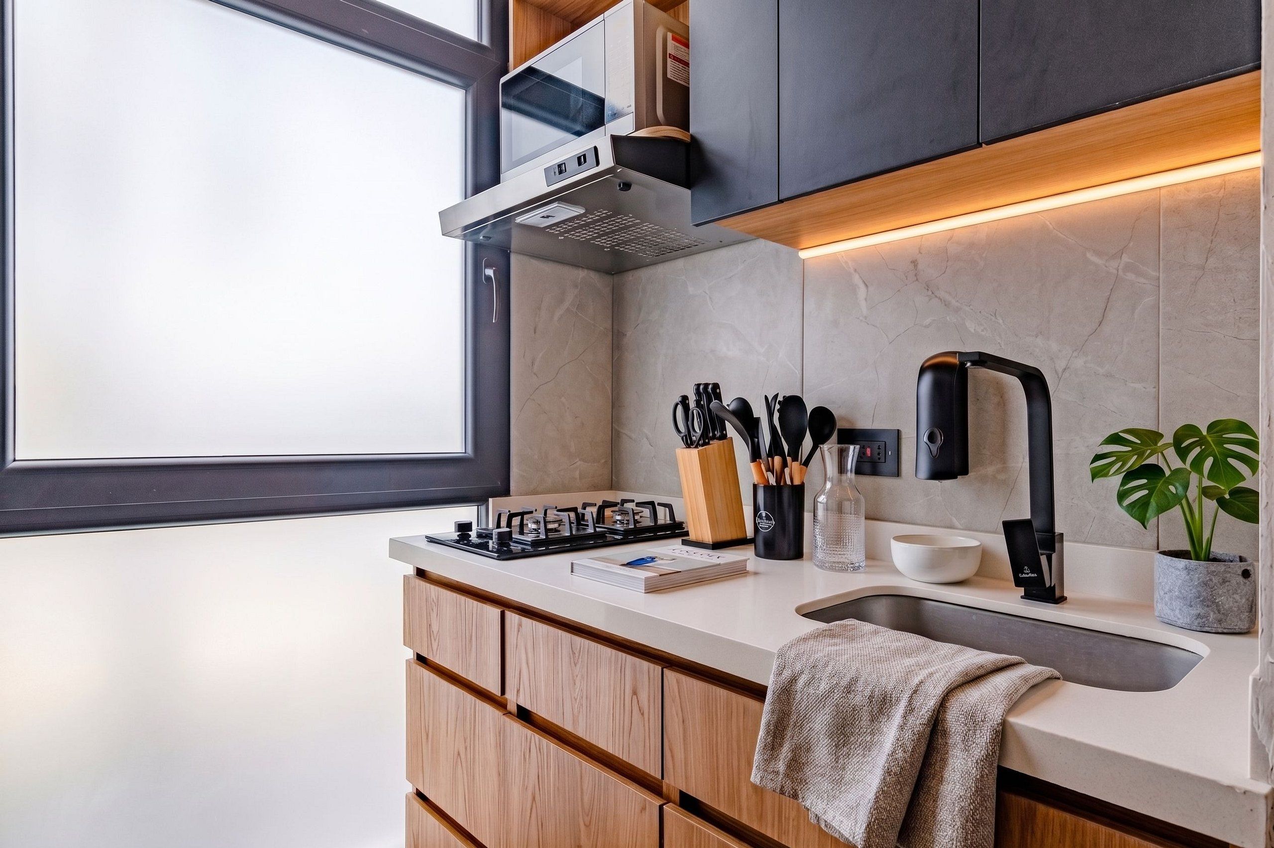 Apartment | Private kitchen | Mini-fridge, microwave, blender, cookware/dishes/utensils