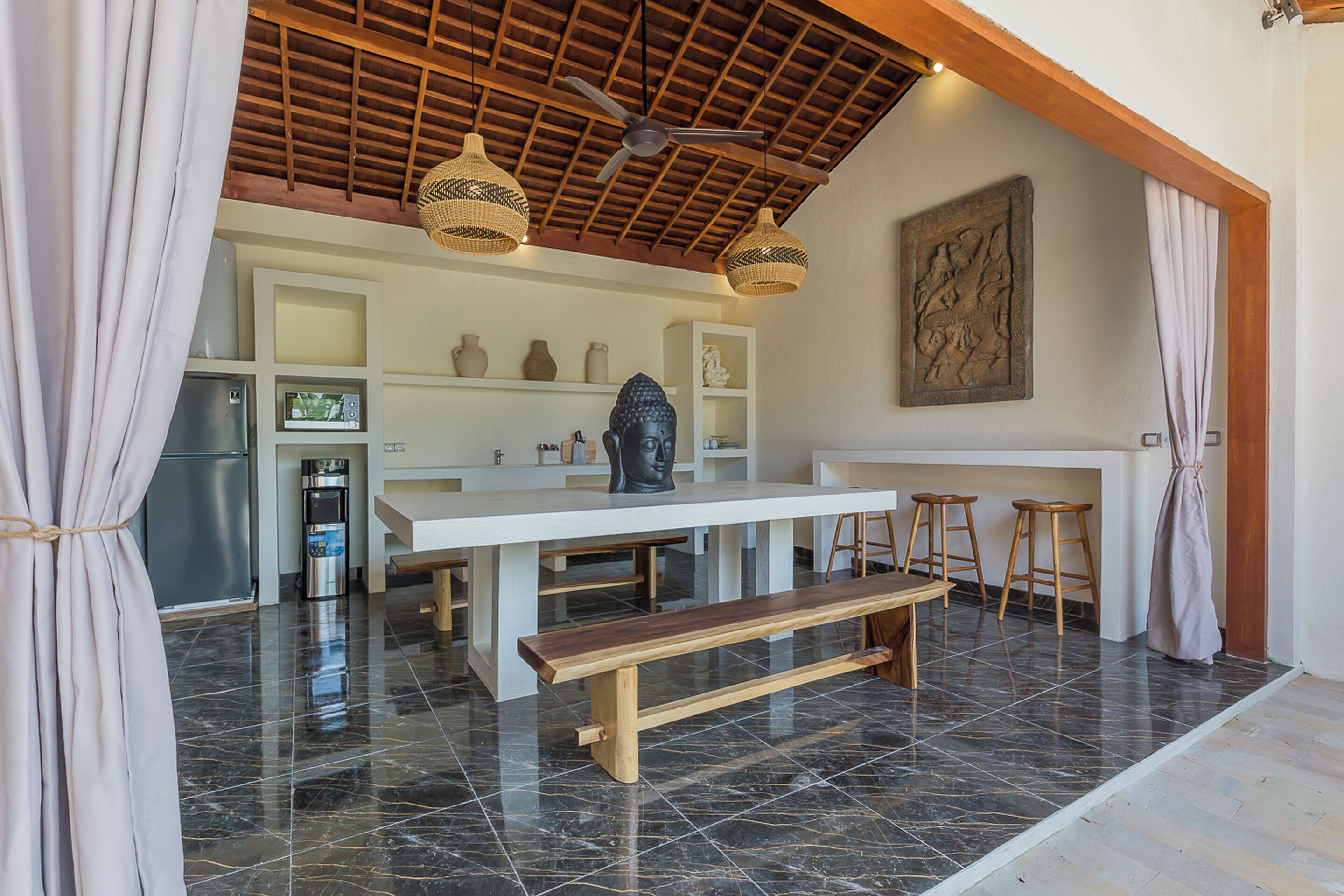 Villa, 4 chambres, piscine privée, vue piscine | Restauration dans la chambre