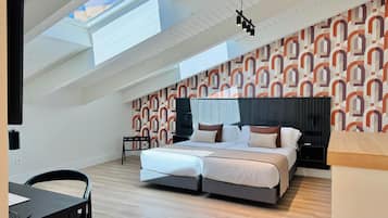 Tweepersoonskamer | Een kluis op de kamer, verduisterende gordijnen, gratis wifi, beddengoed
