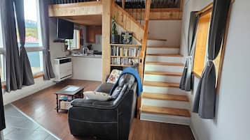 Fernseher, Kamin, DVD-Player, Bücher
