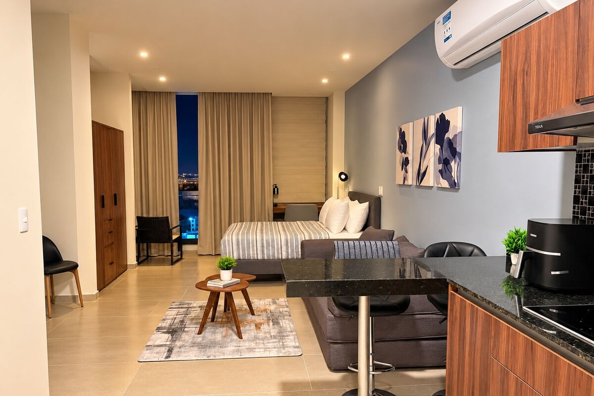 Premium Loft con espectaculares vistas super equipado | デスク、ノートパソコン用作業スペース、遮光カーテン、WiFi (無料)