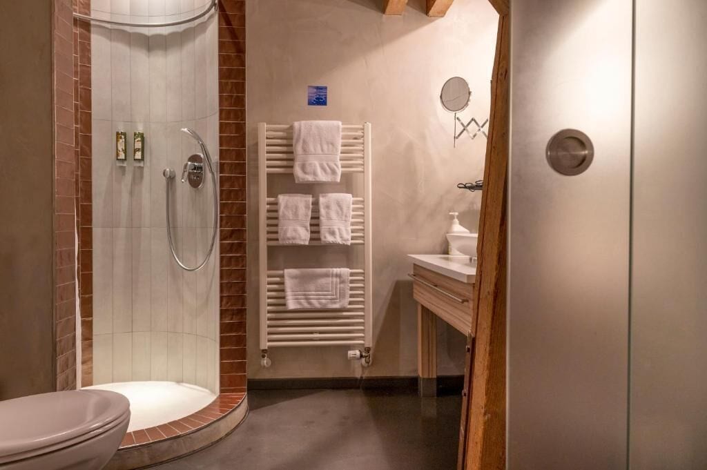 Comfort Double Room, Lake View | Bathroom | Shower, rainfall showerhead, hair dryer, towels