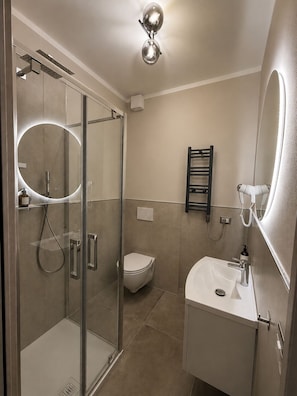 Single Room | Bathroom | Shower, hair dryer, towels, soap