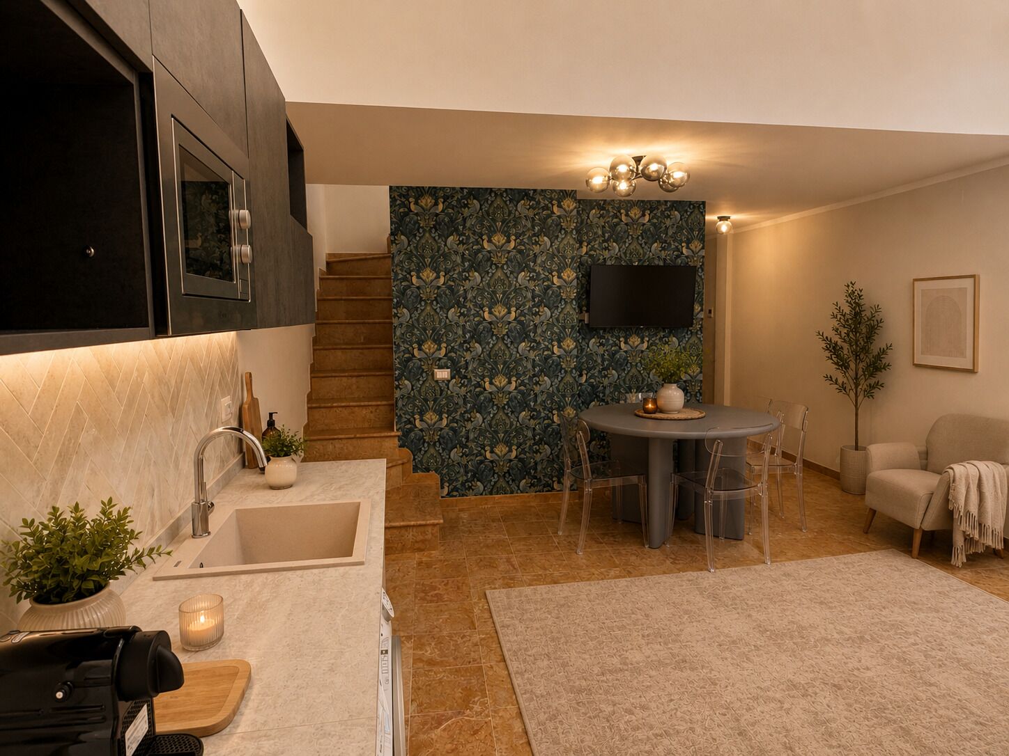 Duplex, 1 Bedroom, Kitchen | Living area