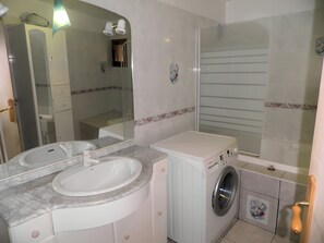 Shower, hair dryer - Gite Andourra 3 stars with AC – garden, mountain view, peaceful, hiking, relaxation (Bonac-Irazein)