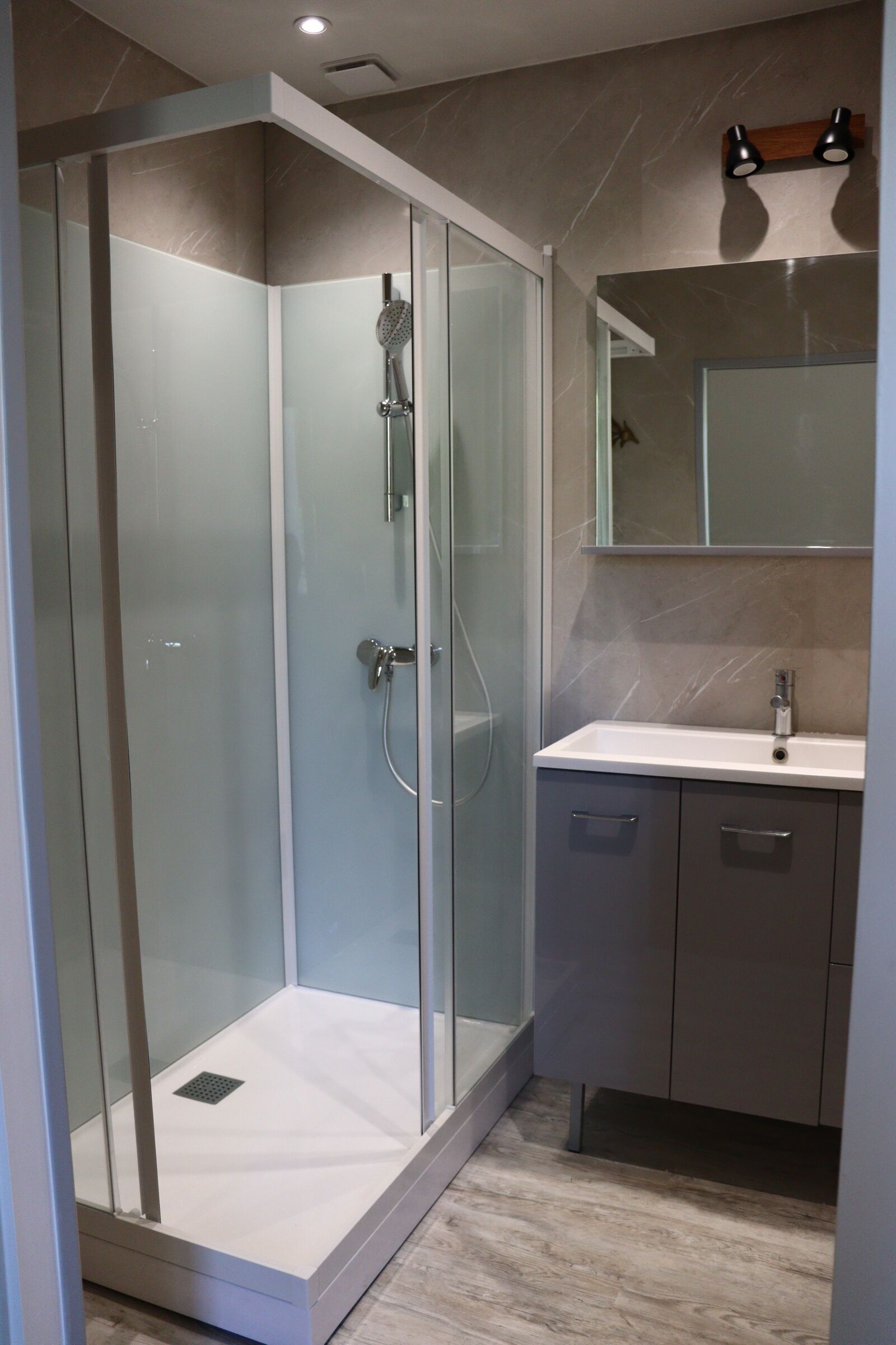 Shower, soap, toilet paper