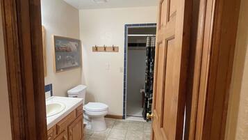 Deluxe Apartment | Bathroom | Hair dryer, soap, shampoo, toilet paper