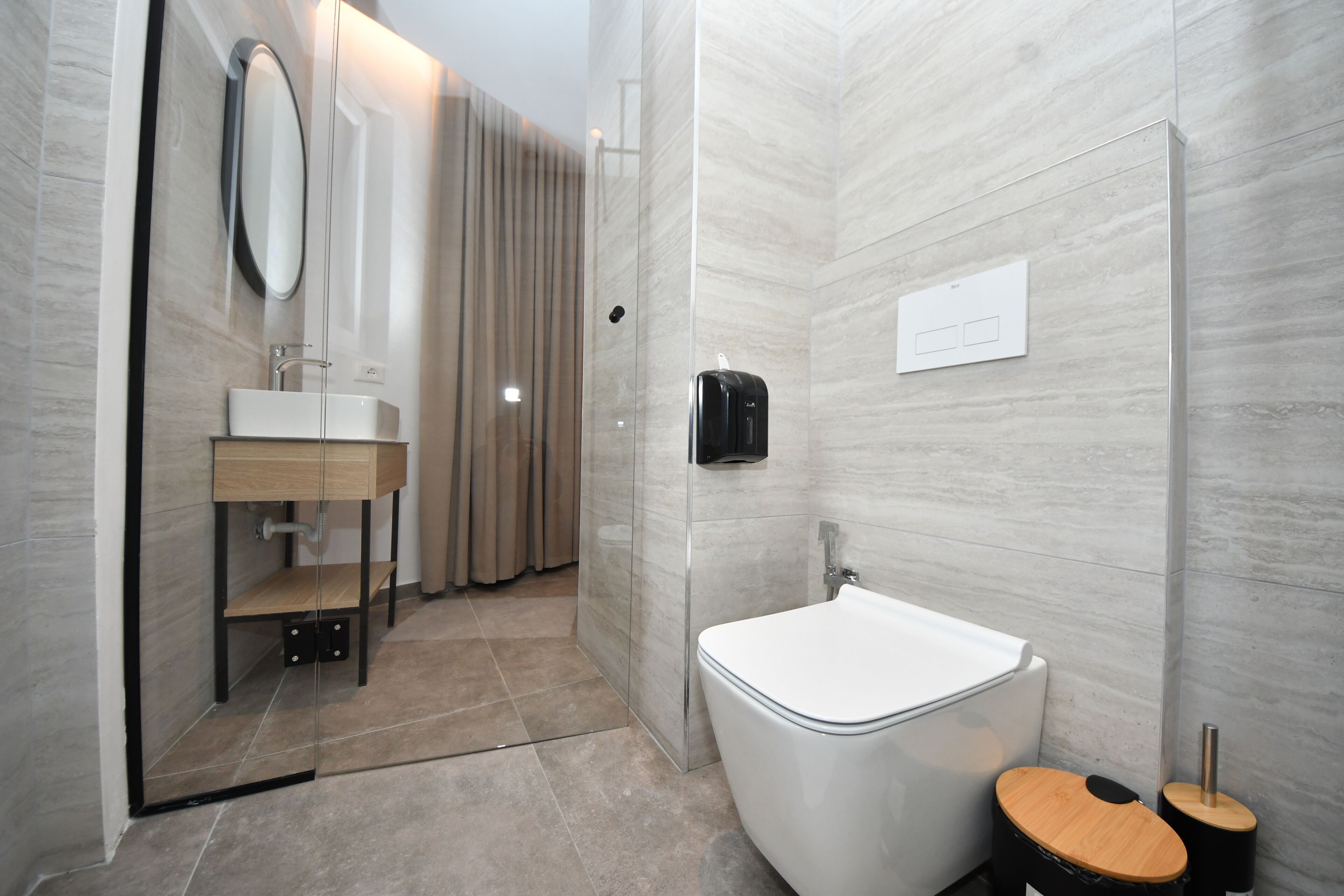 Deluxe Twin Room, City View | Bathroom | Shower, hair dryer, slippers, towels