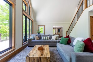 Fernseher, Kamin, Tischtennisplatte, Bücher