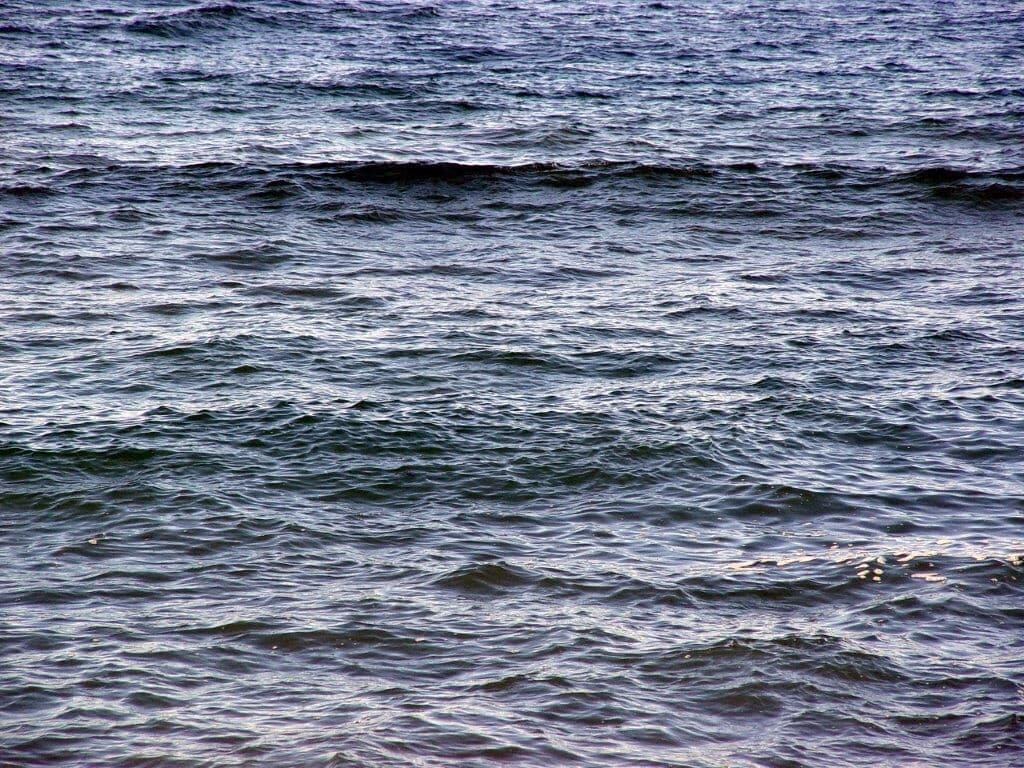 Une vue sur une étendue d’eau avec des vagues.