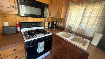 Fridge, microwave, coffee/tea maker, toaster
