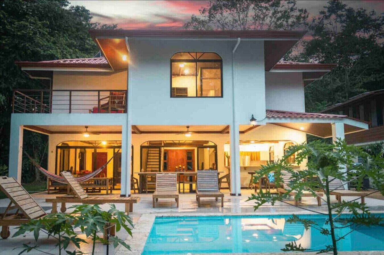 A beautiful, serene outdoor space with pool to relax and enjoy the jungle.