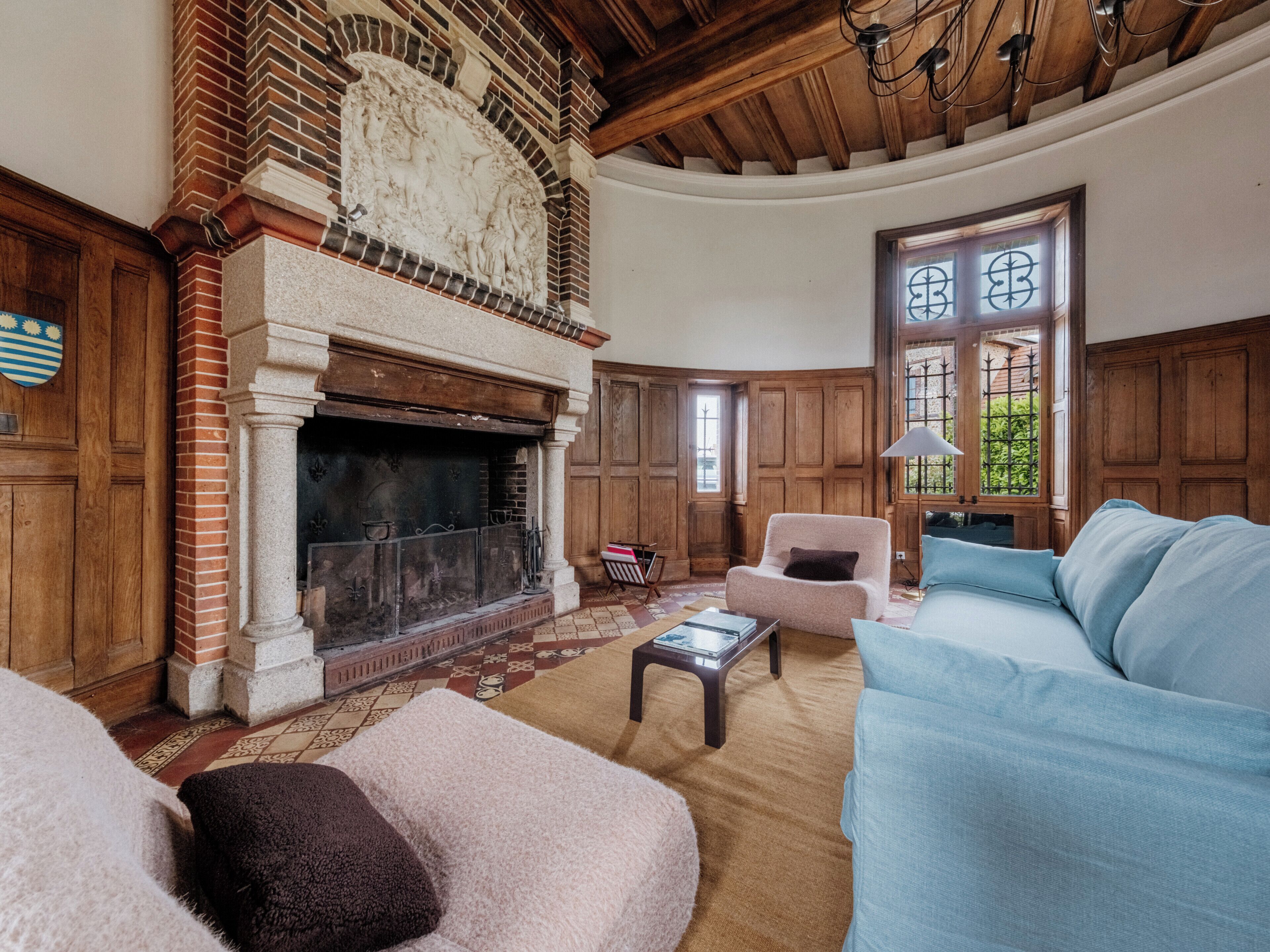 TV, fireplace, table tennis, books
