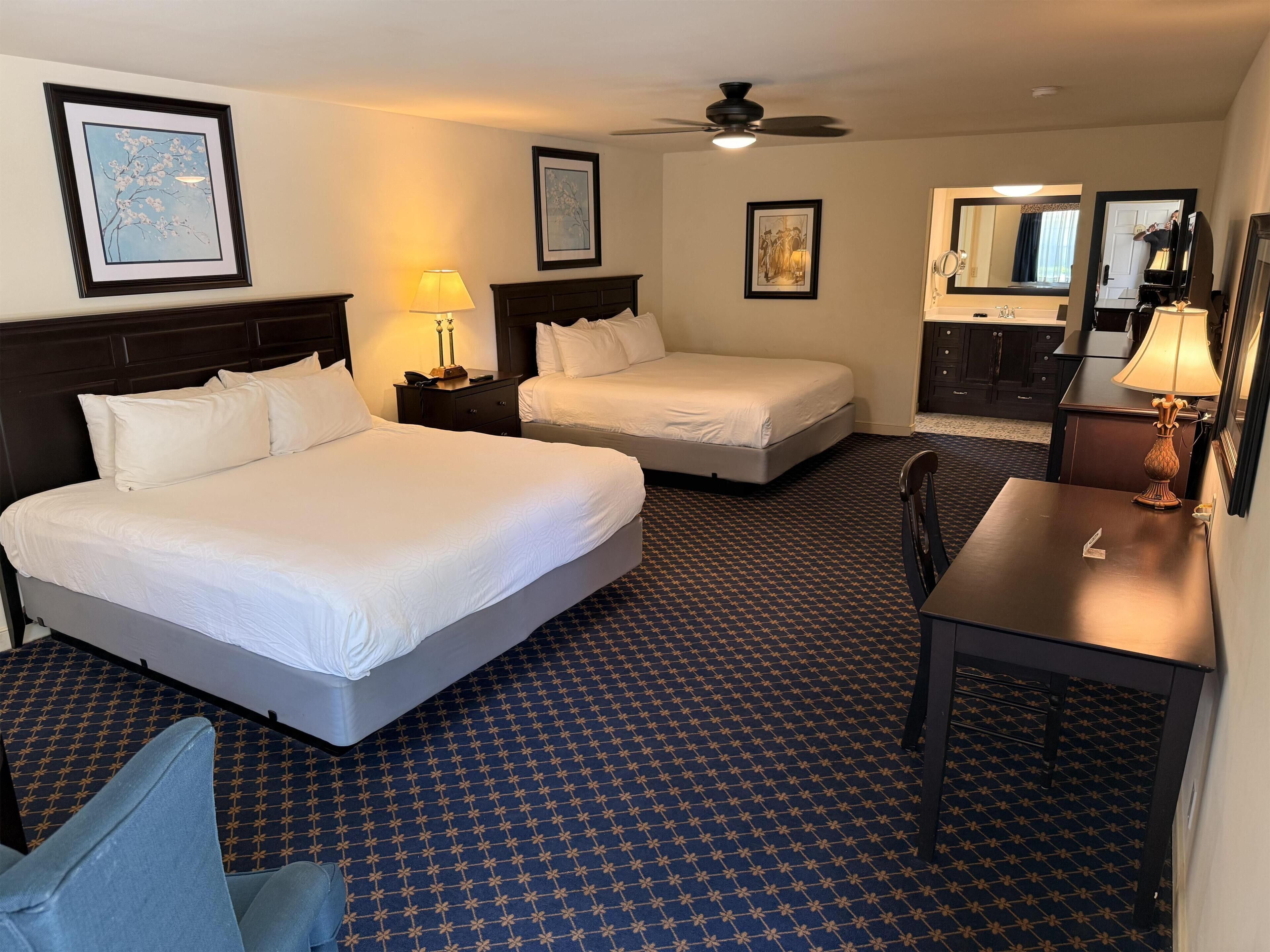 Standard Room, Multiple Beds, Non Smoking, Refrigerator & Microwave | Iron/ironing board, WiFi (free), bed sheets