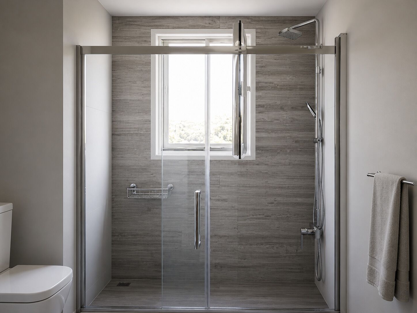 Studio Comfort, balkon, pemandangan gunung | Kamar mandi | Handuk, sabun,  dan tisu toilet