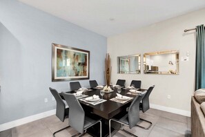 Townhome, Multiple Beds, Pool Access, Pool View (SMV112-2649-5-GS) | Dining - Wonderful Villa 5min From Disney Hot Tub & BBQ 112 (Kissimmee)