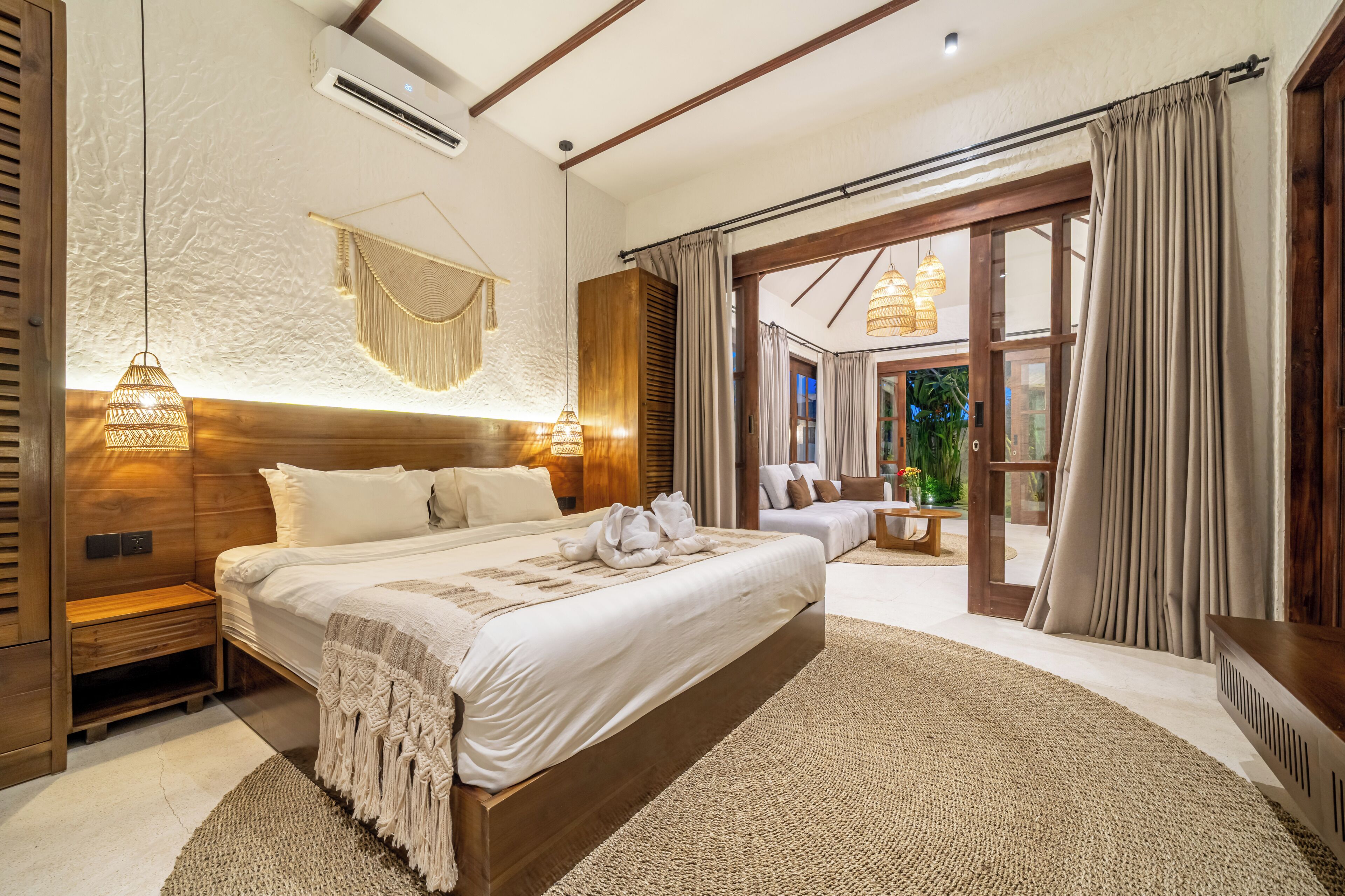 Villa exclusiva, vista a la alberca | Sábanas de algodón egipcio y ropa de cama de alta calidad 