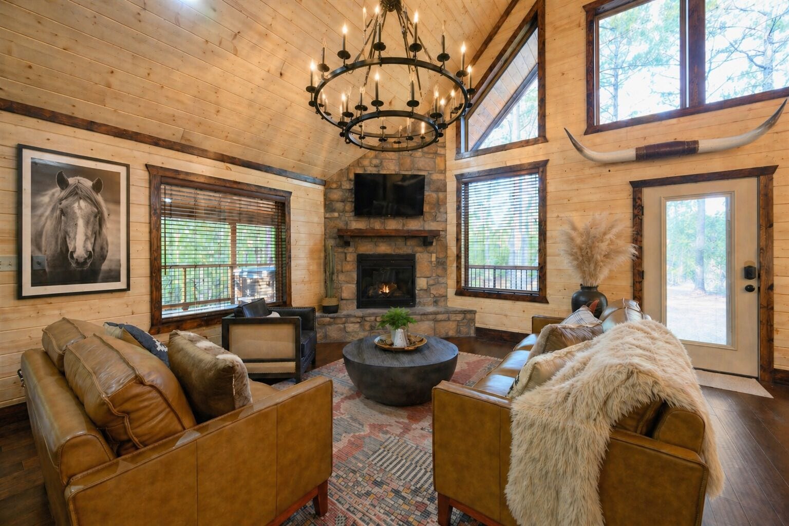 Smart TV, fireplace, video games, foosball