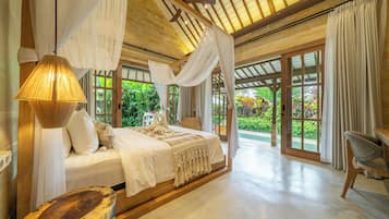 Luxury Villa, Pool View | Egyptian cotton sheets, premium bedding, in-room safe