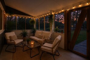 Interior - Woodstock Boho Retreat Screened Porch • Monthly Summer Escape (Bearsville)