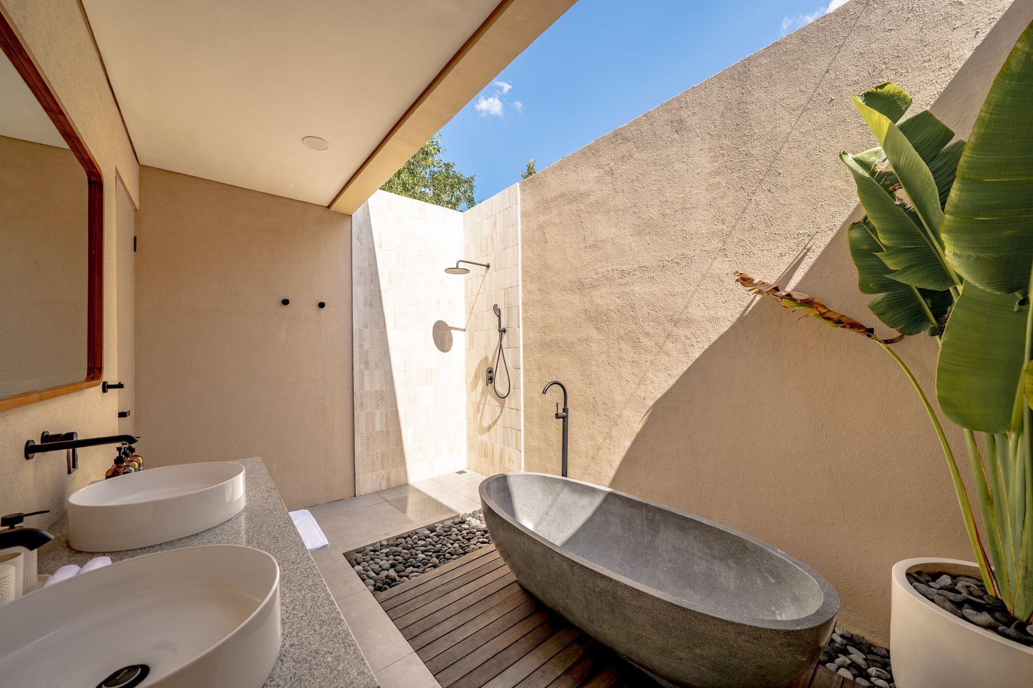 Deluxe Villa, 2 Bedrooms, Patio, Sea View | Bathroom | Separate bathtub and shower, free toiletries, hair dryer, towels