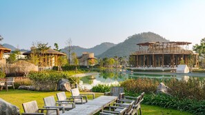 Biệt thự Cao cấp, 3 phòng ngủ, được phép mang theo vật nuôi, quang cảnh núi | Khu ẩm thực ngoài trời | Phục vụ bữa sáng, bữa trưa và bữa tối 