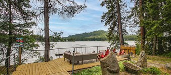 Dock, Decks & Epic View! Sacheen Lake Family Cabin
