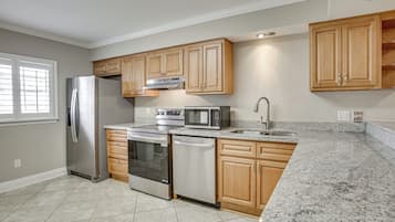 Fridge, microwave, stovetop, dishwasher