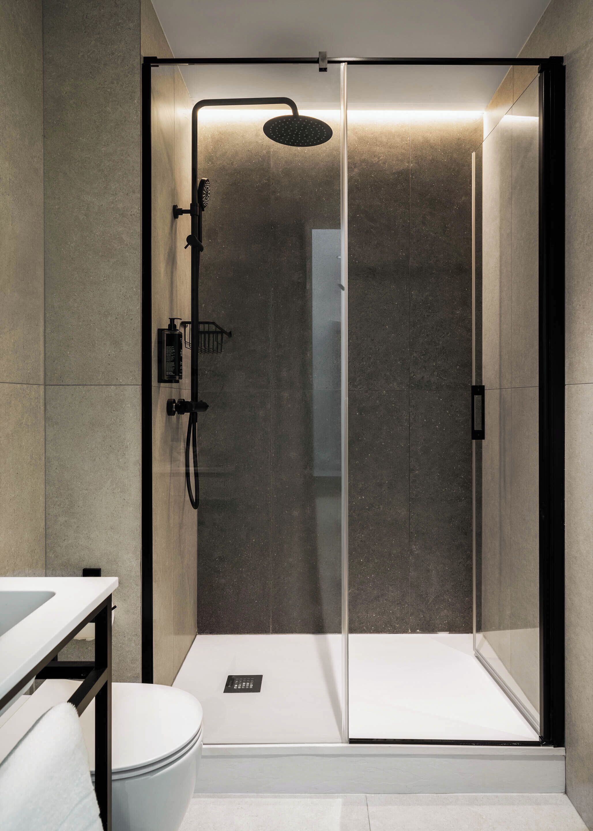 Shower, eco-friendly toiletries, hair dryer, towels
