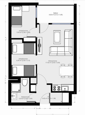 Floor plan - Comfortable 3 room apartment Ferienpark Hahnenklee Bocks-Berg (Goslar)
