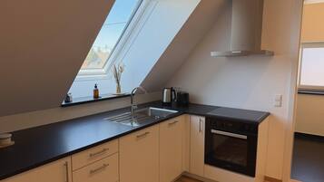 Kühlschrank, Mikrowelle, Herdplatte, Geschirrspüler