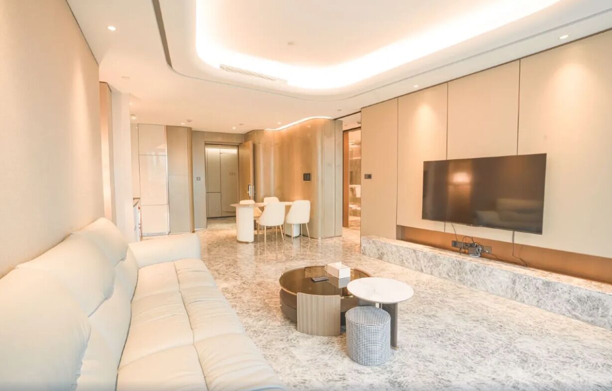 Familie studio suite, uitzicht op de stad | Woonruimte