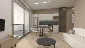 Deluxe-Suite, Poolblick | Wohnbereich