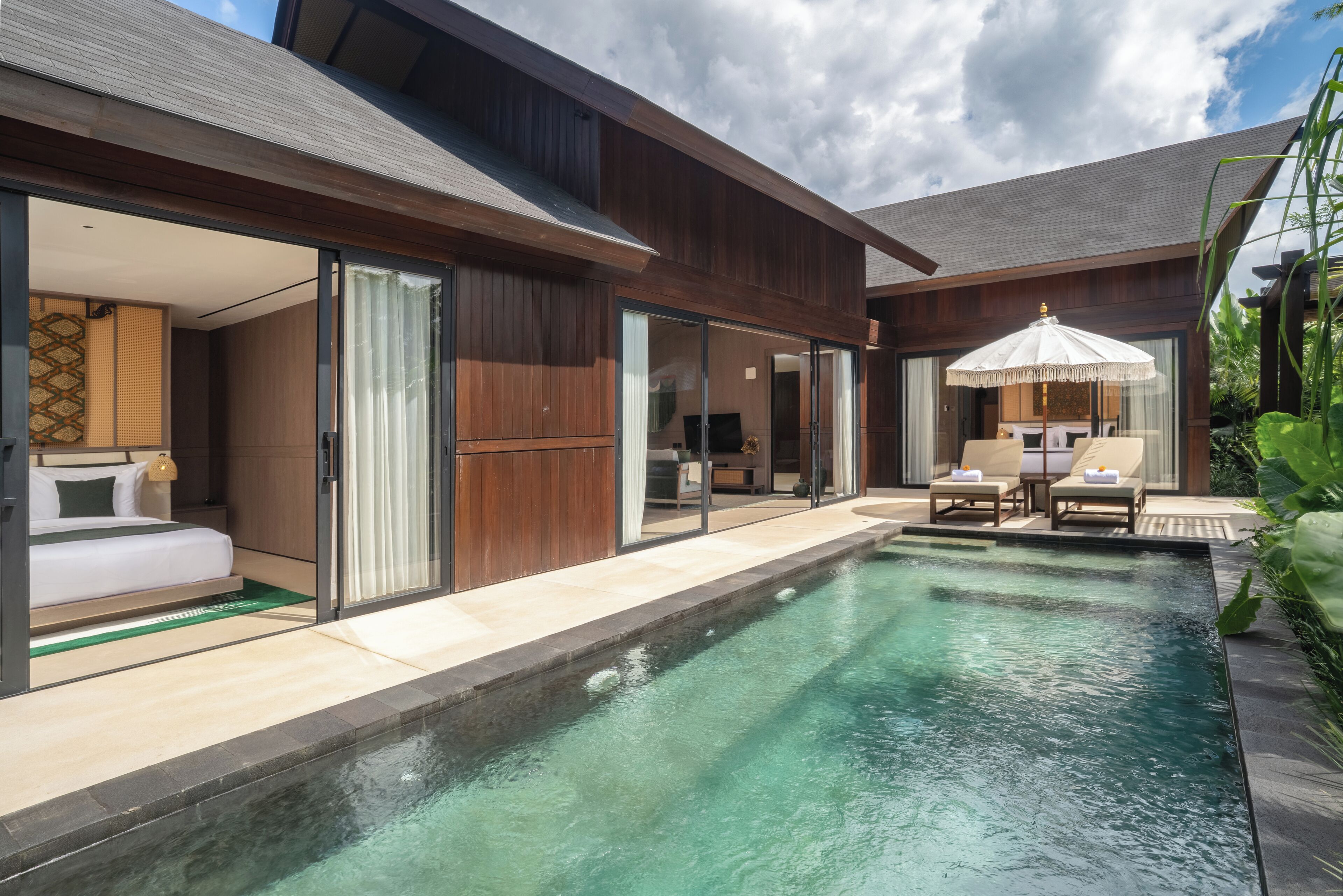 Villa Luxe, 2 chambres, non-fumeurs, vue piscine | Vue de la chambre