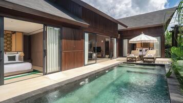 Villa Luxe, 2 chambres, non-fumeurs, vue piscine | Vue de la chambre