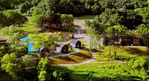 Private 16-Acre Lakefront Farm: 10 Cabins, Commons Barn, Sleeps 26