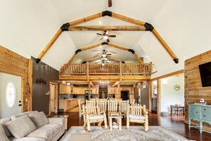 Smart TV, fireplace, video games, table football