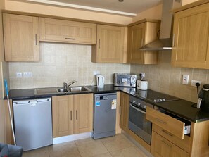 Comfort Apartment, Balcony, Lake View | Private kitchen | Full-size fridge, microwave