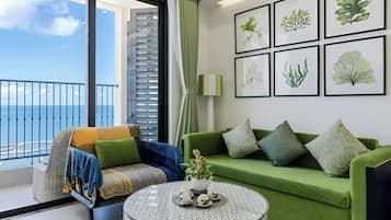 Luxe appartement, balkon, uitzicht op het strand | Woonruimte | Smart-tv