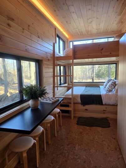Spruce: Tranquil Modern Family Tiny Home Pod with 300-Acre Forest Views near Quakertown, Pennsylvania