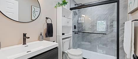 Hair dryer, towels