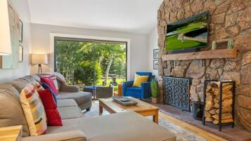 TV, fireplace, stereo