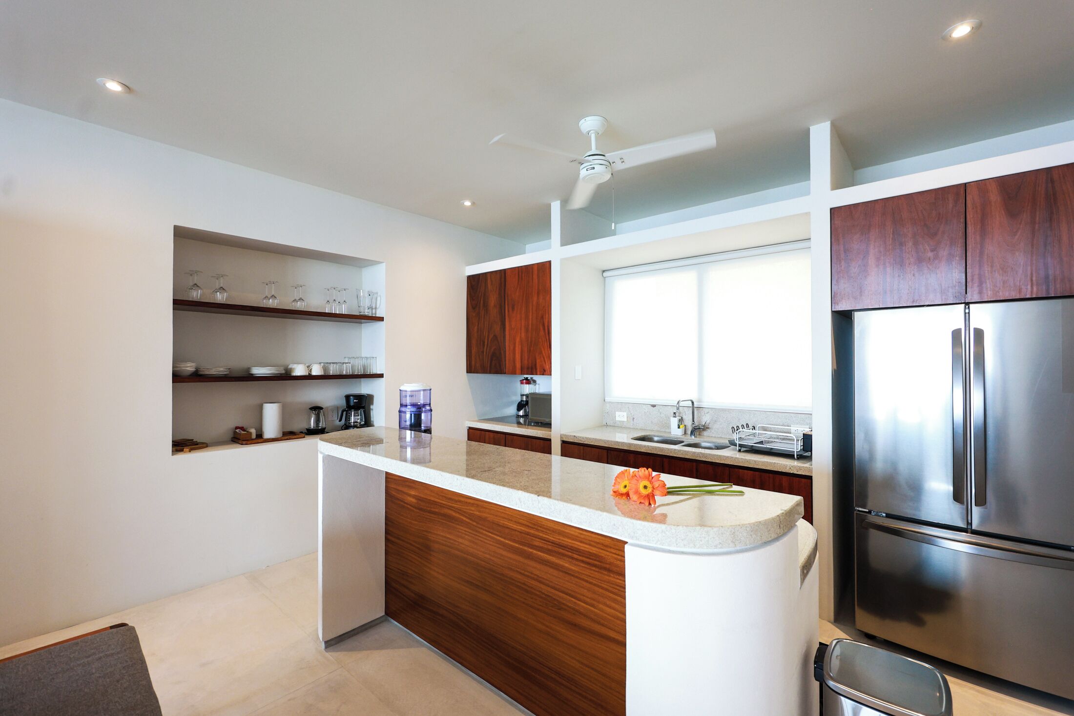 Villa Deluxe, 2 habitaciones, patio, vista al mar | Cocina privada
