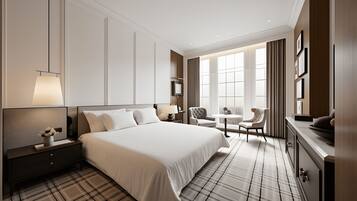 In-room safe, desk, laptop workspace, blackout curtains