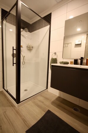 Bathroom - Heritage NY-style loft in the heart of Cuba Street – 2 Bed, 2 Bath Apartment (Wellington)