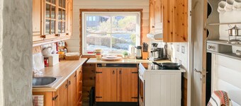 Beach front home in Fjell with house sea view