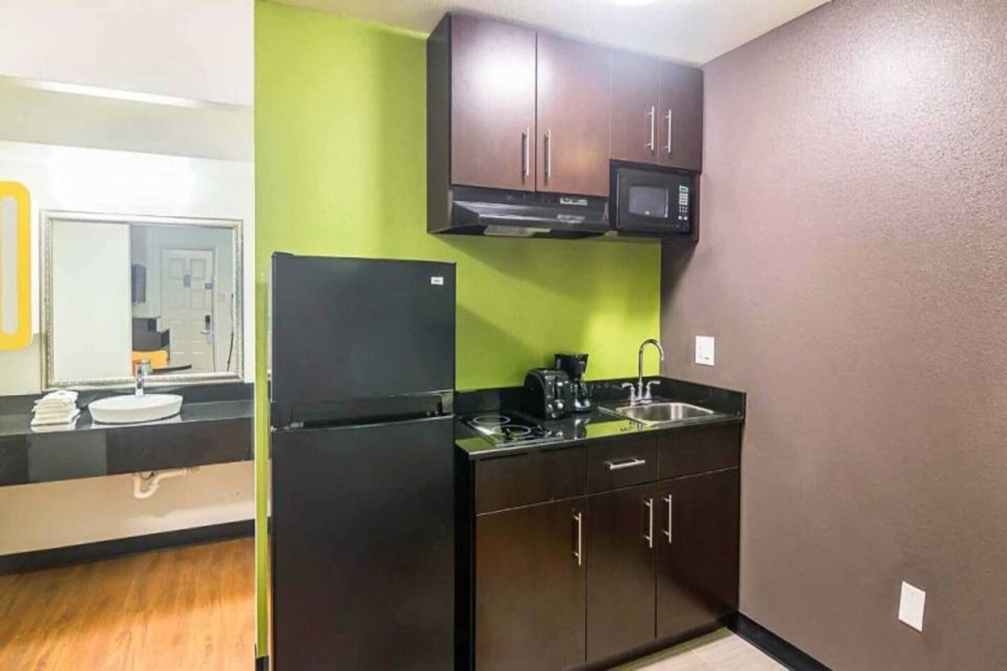 Fridge, microwave, coffee/tea maker