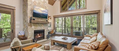 Smart TV, fireplace, video games