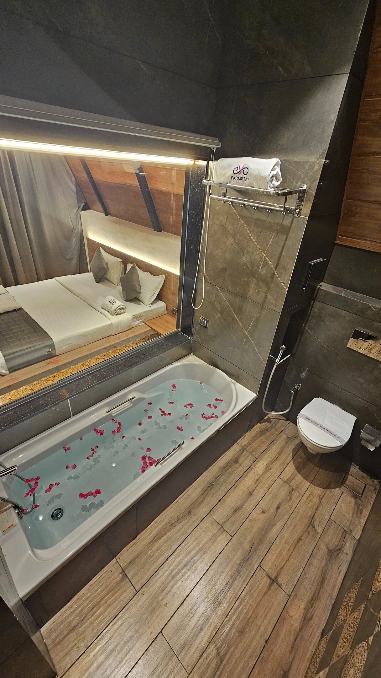 Villa, Balcony, Pool View | Bathroom | Combined shower/tub, towels, soap, shampoo