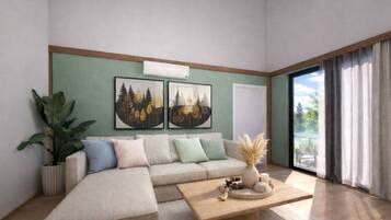 Superior suite, uitzicht op tuin | Woonruimte